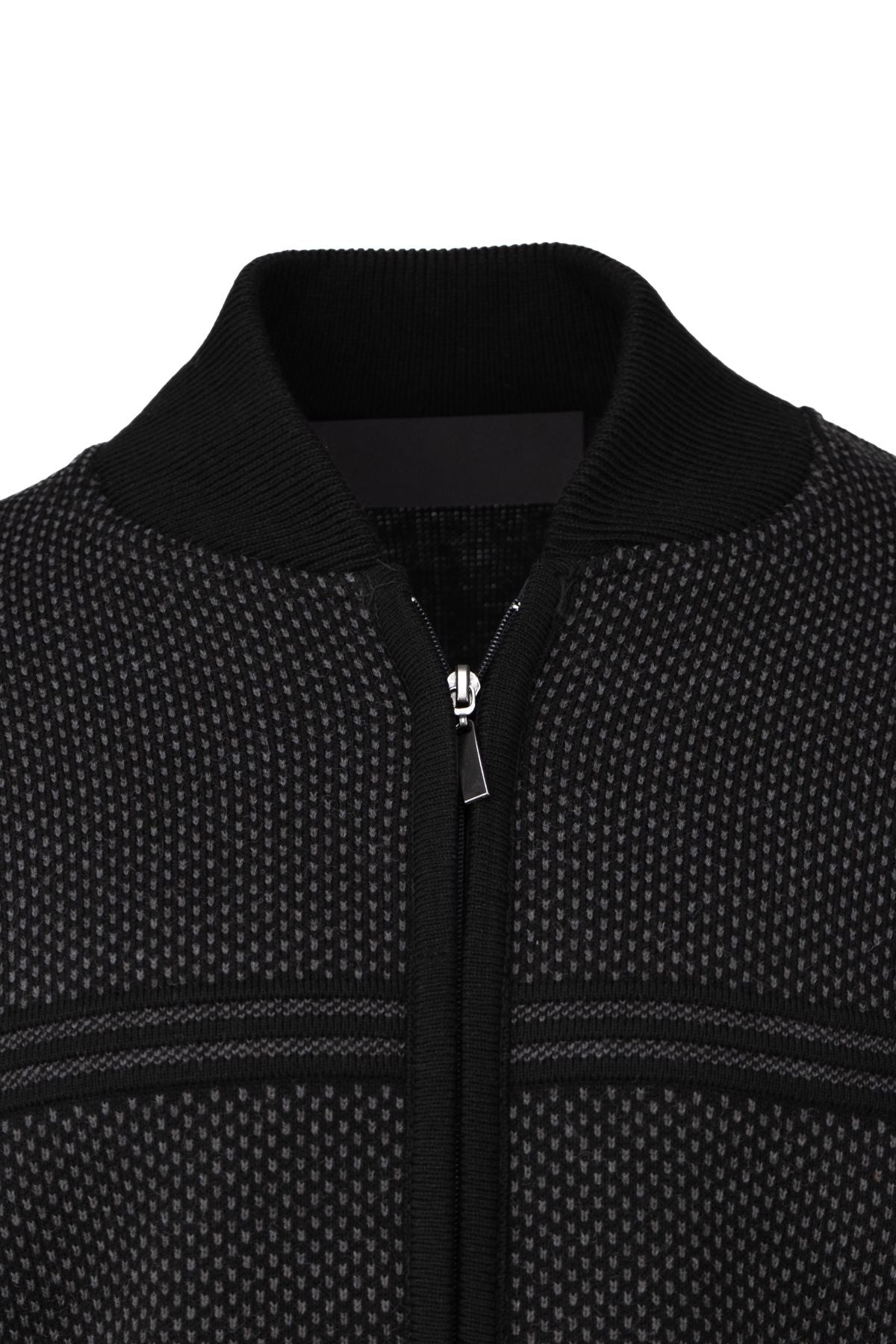 Erkek Kışlık Kalın Yünlü Çelik Örme Hırka Armalı Motifli Düğmeli Çift Cepli Rahat Hakim Yaka